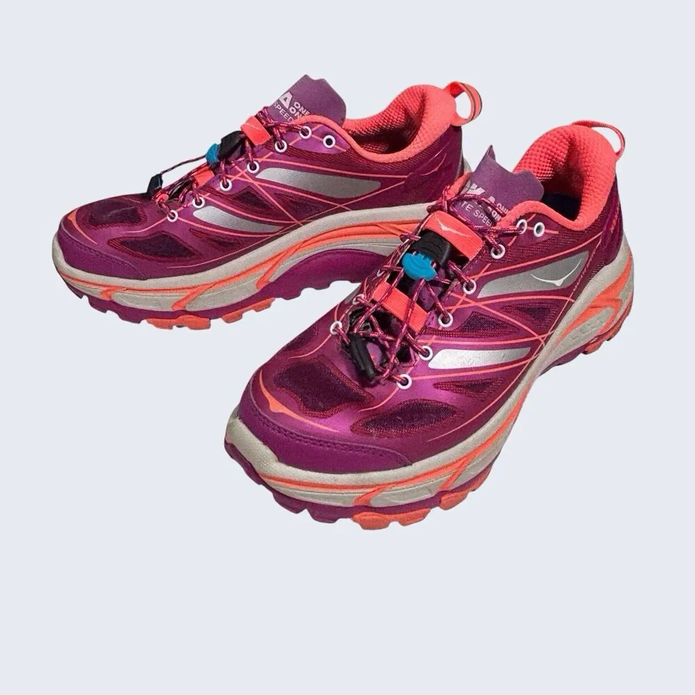 Hoka One One Mafate Speed Trail Running Sneaker Womens US 7 Purple Pink